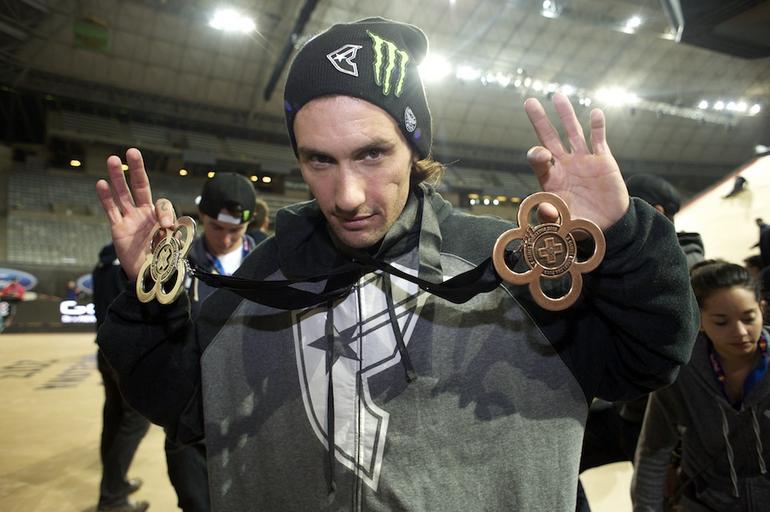 Josh Hansen repart avec l'argent en Step Up et le bronze en Best Whip. © Monster Energy